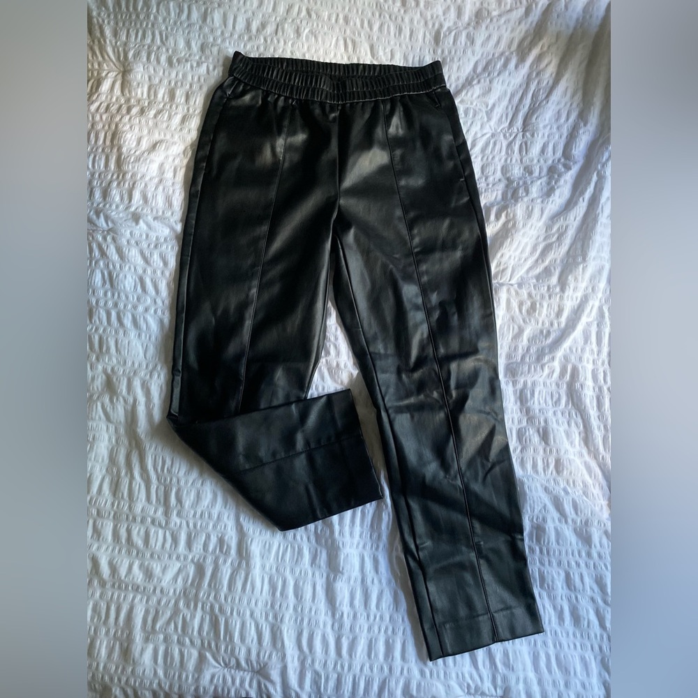 Ann Taylor Black Faux Leather Trouser